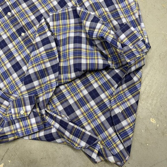 ETRO Dress Shirt Plaid Blue Long Sleeve Cotton Made in Italy 43 17 XL - Picture 6 of 9